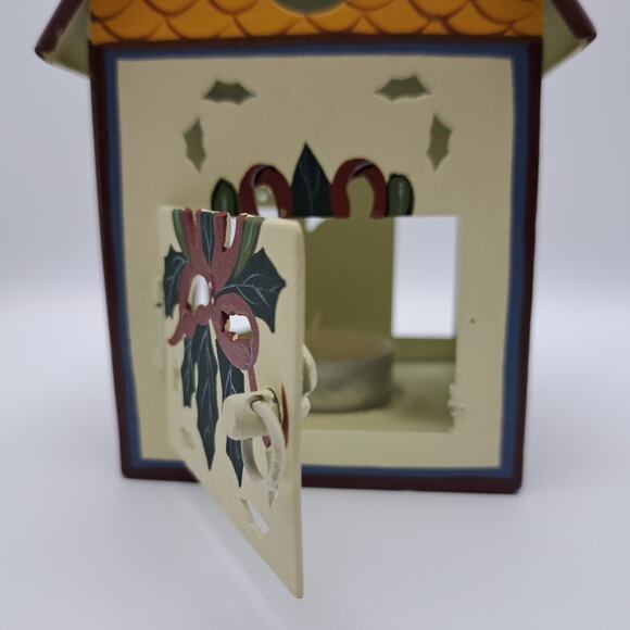 NEW Lenox Winter Greetings Metal Birdhouse Tea Light Candle Holder Cardinal Bird - Picture 10 of 11